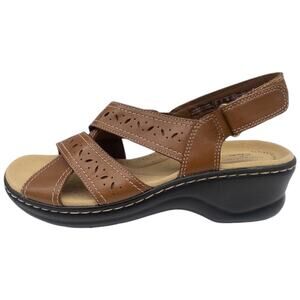 Clarks Lexi Pearl Women's Slingback Wedge Sandals Brown Women's 9